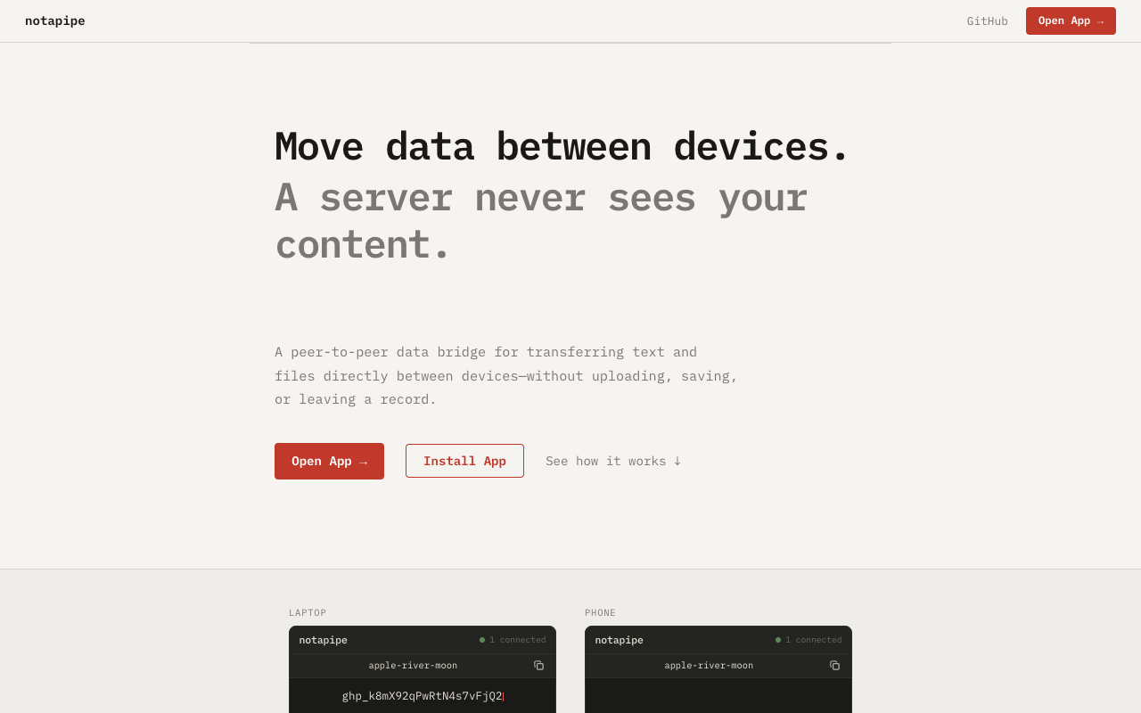 notapipe screenshot
